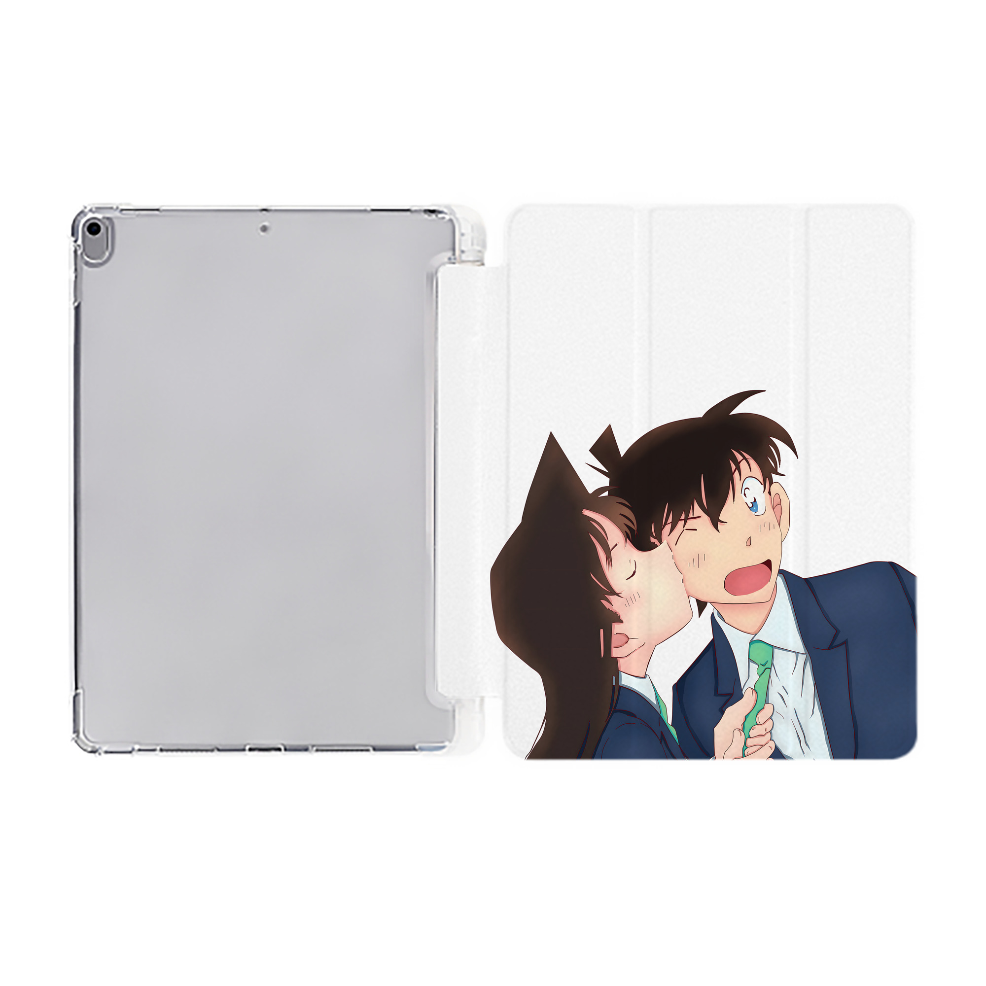 （画像用） 名探偵コナン Detective Conan IPad ケース ペン収納付き 三つ折りスタンド PUレザー×シリコン 対応機種9.5/10.5/10.9インチ